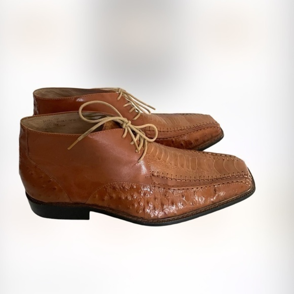 STACEY ADAMS mens square toe camel color Oxford shoe size 11